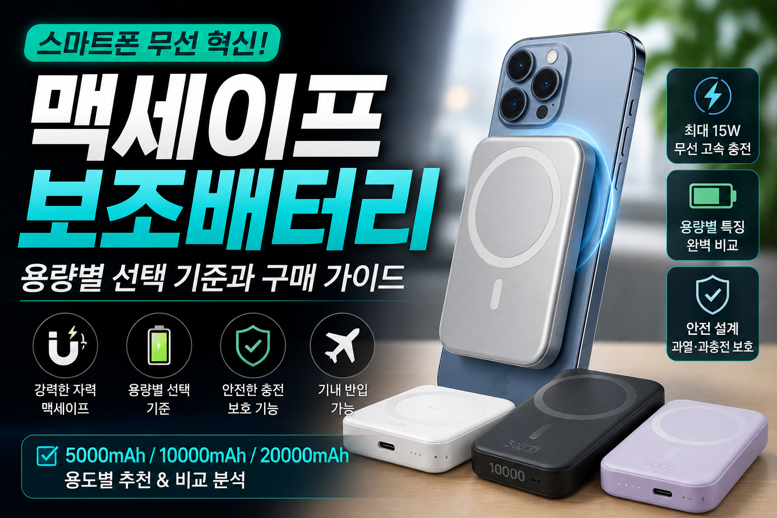 스마트폰 무선 혁신, 맥세이프 보조배터리 용량별 선택 기준과 구매 가이드
