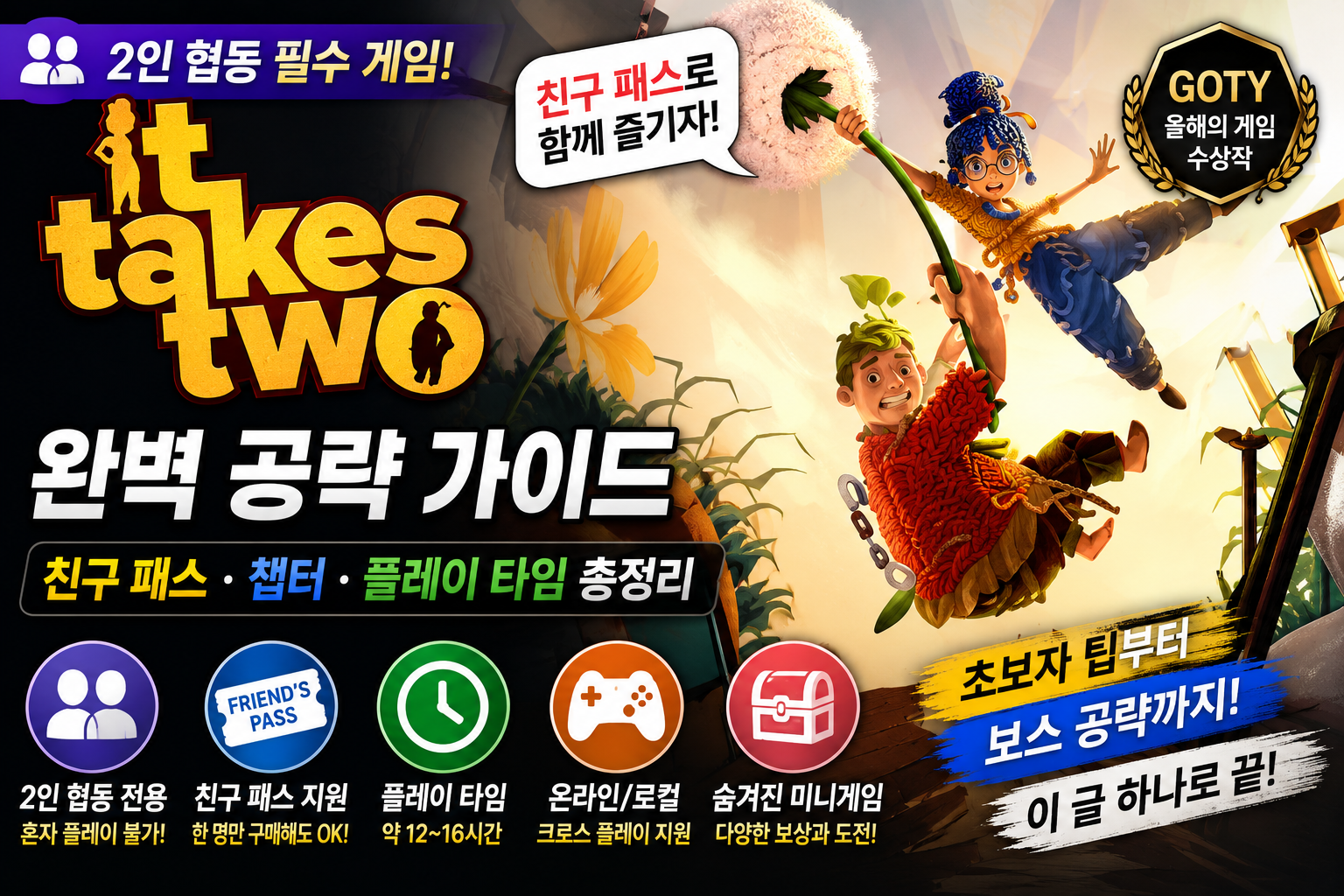 IT TAKES TWO 완벽 공략 가이드|친구 패스·챕터·플레이 타임 총정리