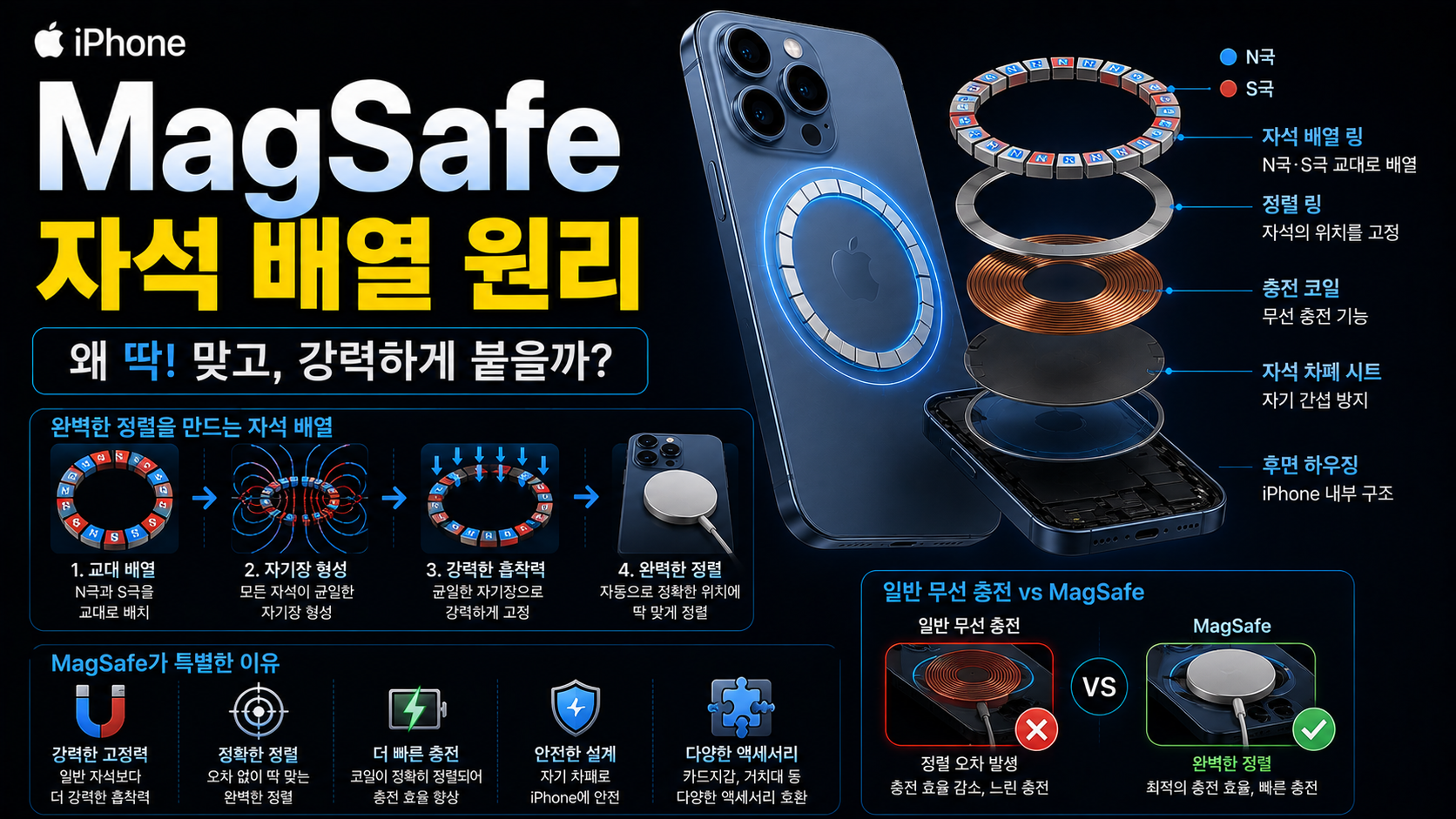 MagSafe 자석 배열 원리|아이폰이 정확하게 붙는 이유