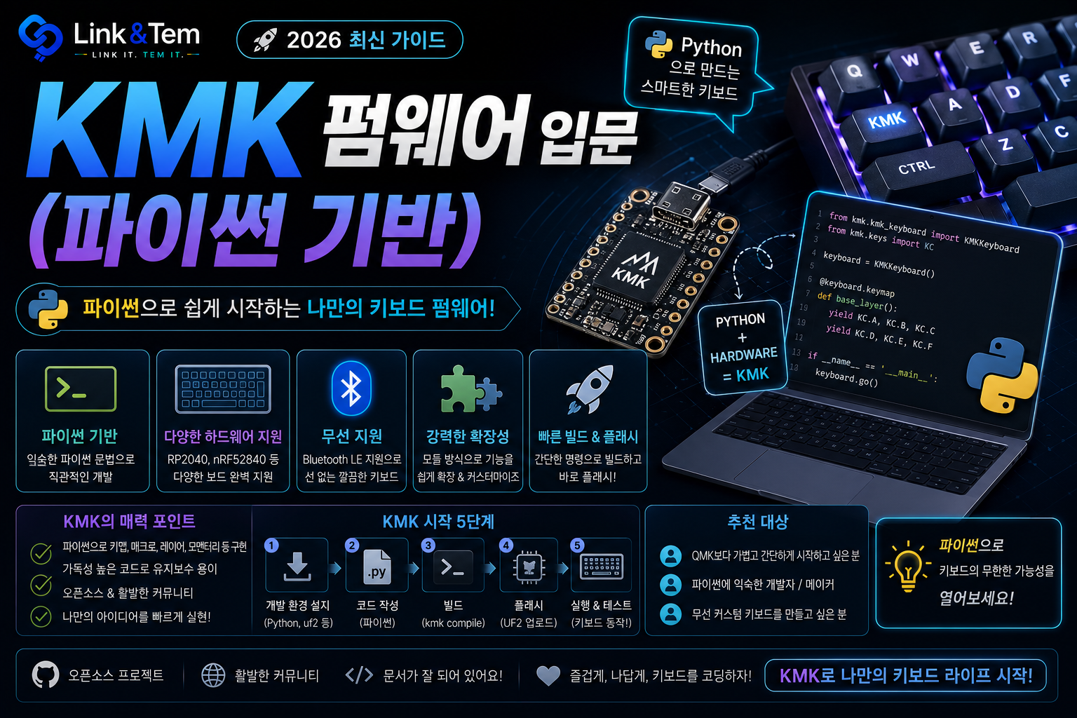 CircuitPython 기반 KMK 펌웨어 설치부터 키맵까지