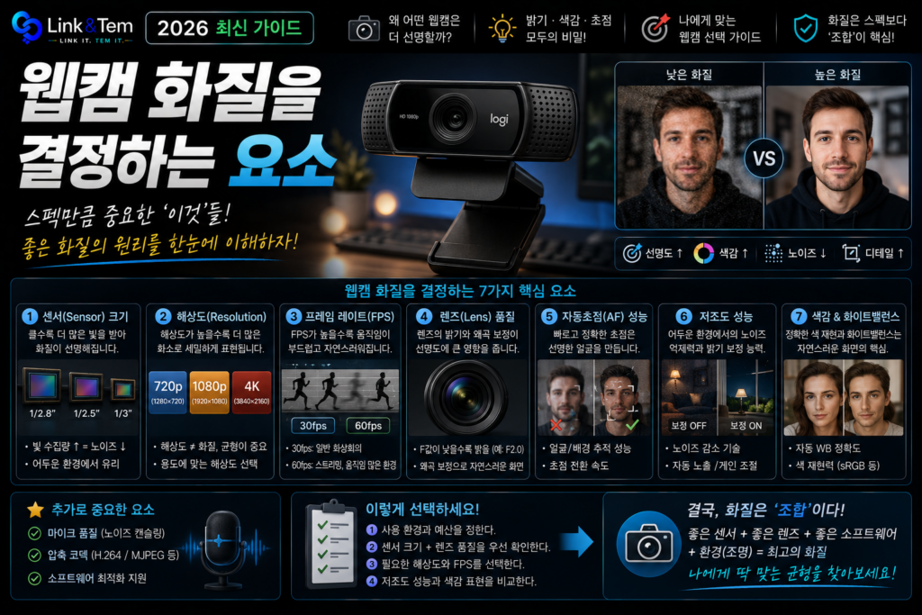 웹캠 화질을 결정하는 요소, 해상도만 보면 안 되는 이유