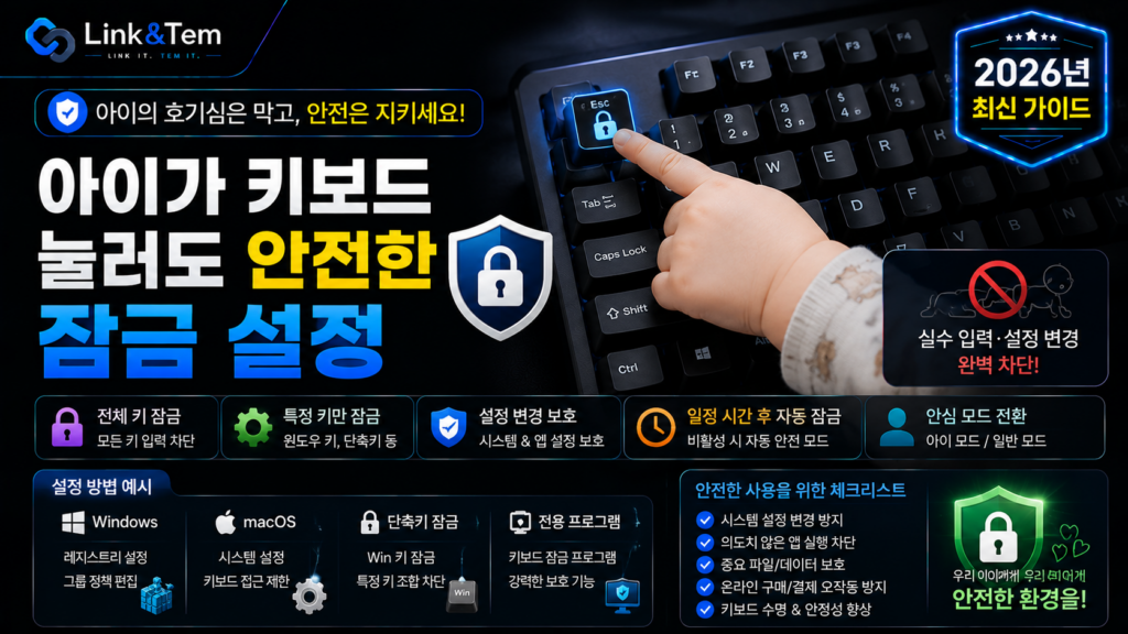 아이 키보드 잠금 설정 방법을 보여주는 윈도우 접근성 필터 키 메뉴 화면