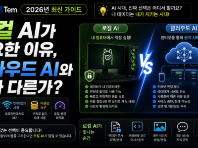 로컬 AI와 클라우드 AI 차이를 비교하는 썸네일 이미지