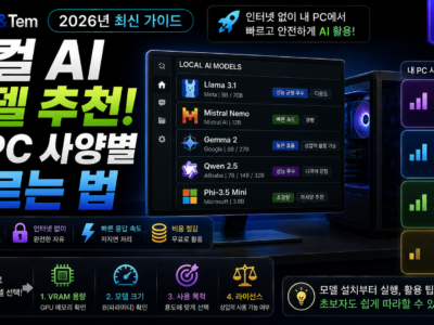 로컬 AI 모델 추천 VRAM 용량별 PC 사양 비교표 대표 이미지