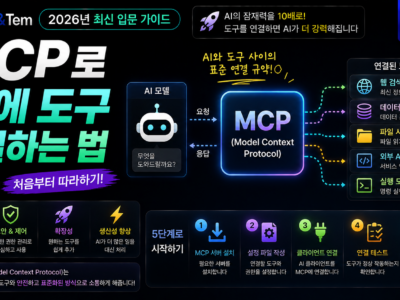 MCP 연결하는 법을 보여주는 Claude Desktop 설정 화면 일러스트