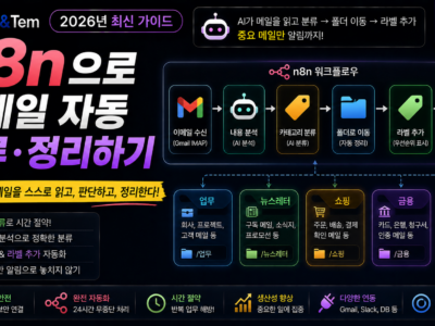 n8n 이메일 자동 분류 워크플로 구성 화면 예시
