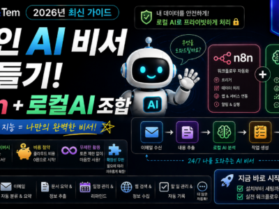 n8n과 Ollama로 개인 AI 비서 만들기 자동화 워크플로우 화면
