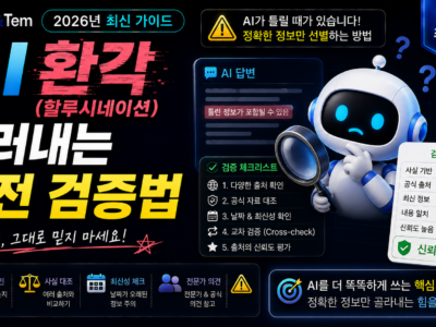 AI 할루시네이션 검증법 3단계 체크리스트를 보여주는 대표 이미지