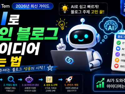 AI 블로그 아이디어 뽑는 법 5단계를 보여주는 대표 이미지