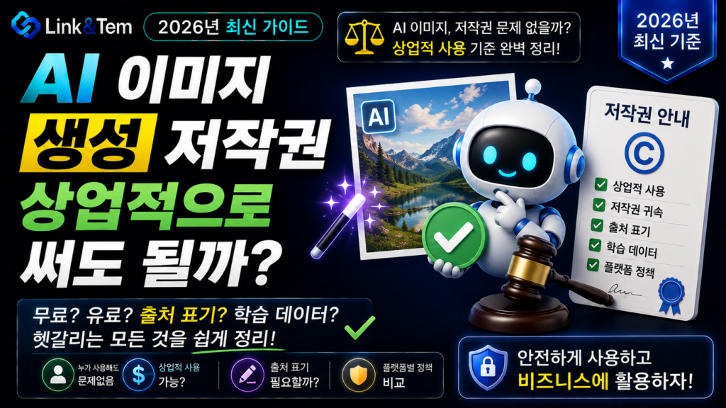 AI 이미지 저작권 상업적 이용 가능 여부를 보여주는 블로그 대표 이미지, 미드저니 달리 비교