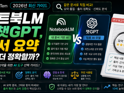 노트북LM 챗GPT 비교 문서 요약 정확도 차이를 보여주는 대표 이미지