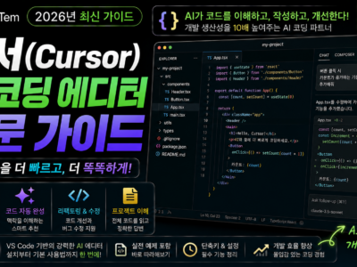 커서 AI 코딩 에디터 화면과 Agent 모드 실행 예시
